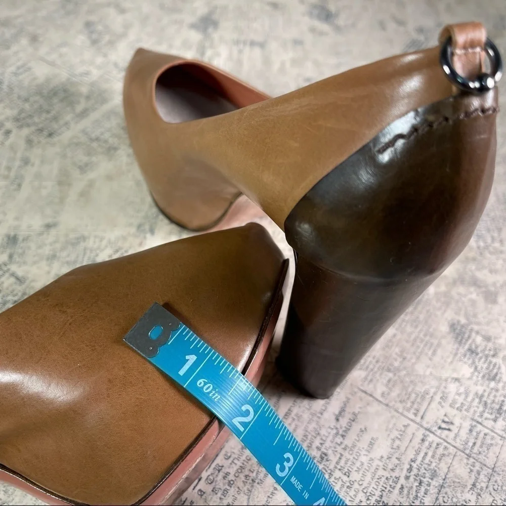 Guillaume Hinfray Italian Leather Platform Shoes Sculptural Heels EU 38.5 Design